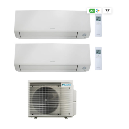 CONDIZIONATORE DAIKIN DUAL SPLIT PERFERA ALL SEASONS 9000+9000 BTU WIFI INVERTER 2MXM40A A+++